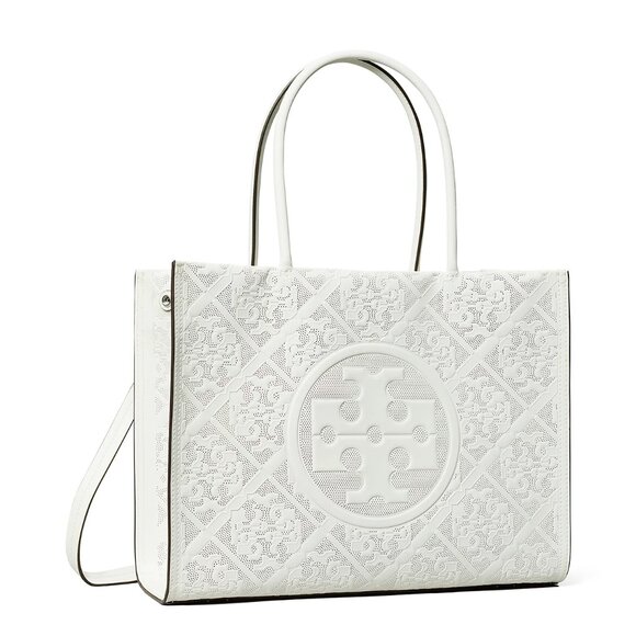 Tory Burch Small Ella Bio Perforated Tote – Blanc - Picture 2 of 11
